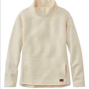 LL Bean Women's Quilted Sweatshirt Pullover, Funnelneck, M